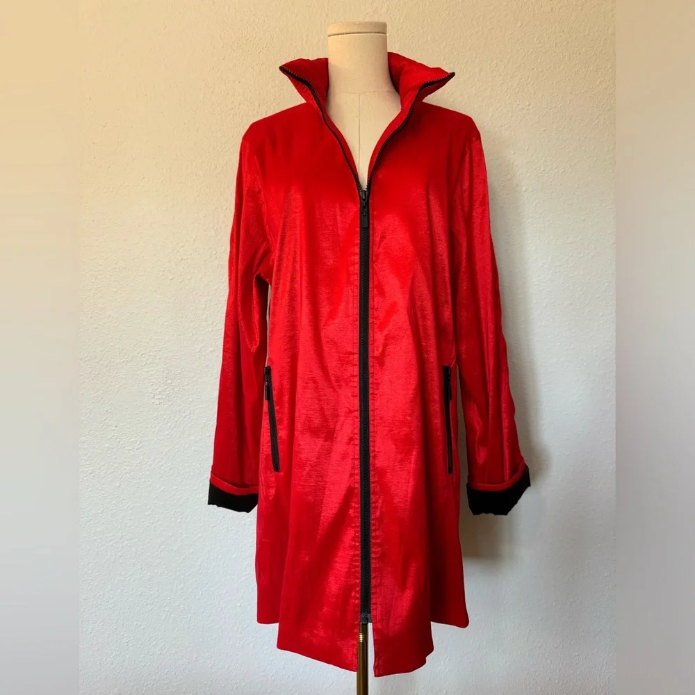 Mycra Pac Vibrant Red Raincoat with Hood size Large - Picture 1 of 15
